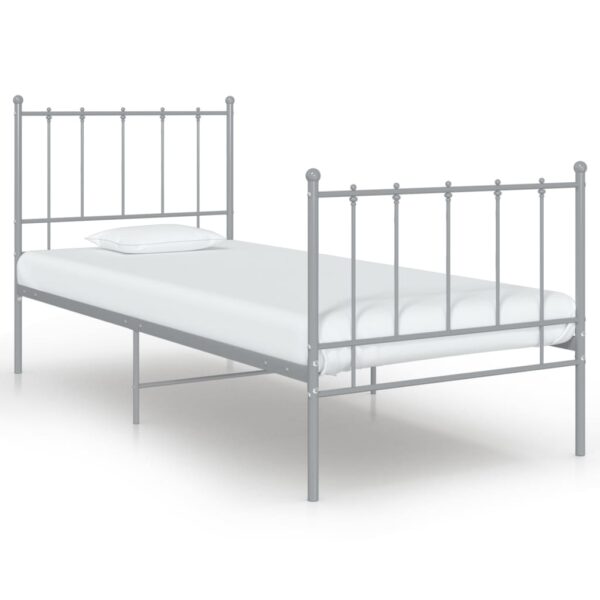 Estrutura de cama 100x200 cm metal cinzento
