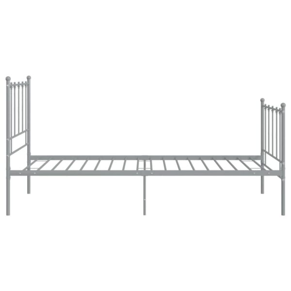 Estrutura de cama 100x200 cm metal cinzento - Image 3