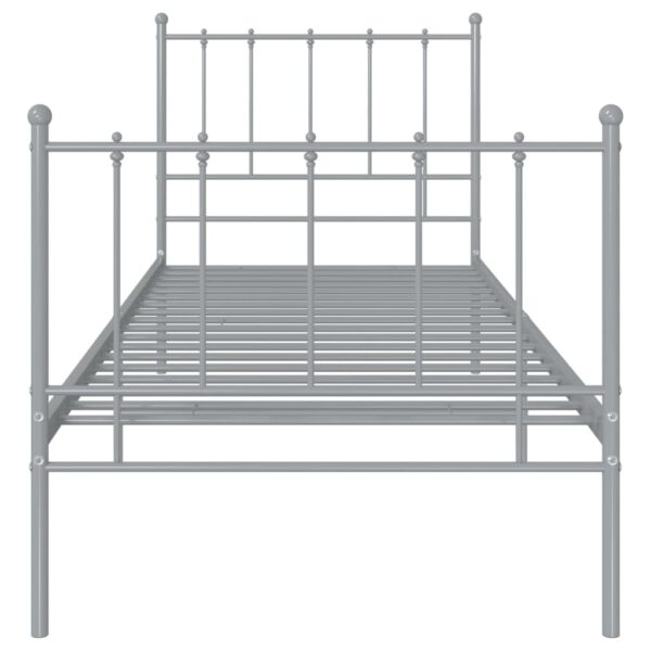 Estrutura de cama 100x200 cm metal cinzento - Image 4
