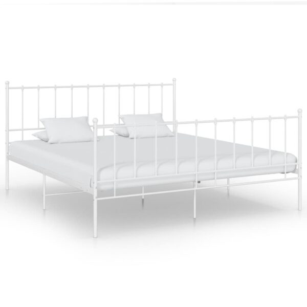 Estrutura de cama 140x200 cm metal branco