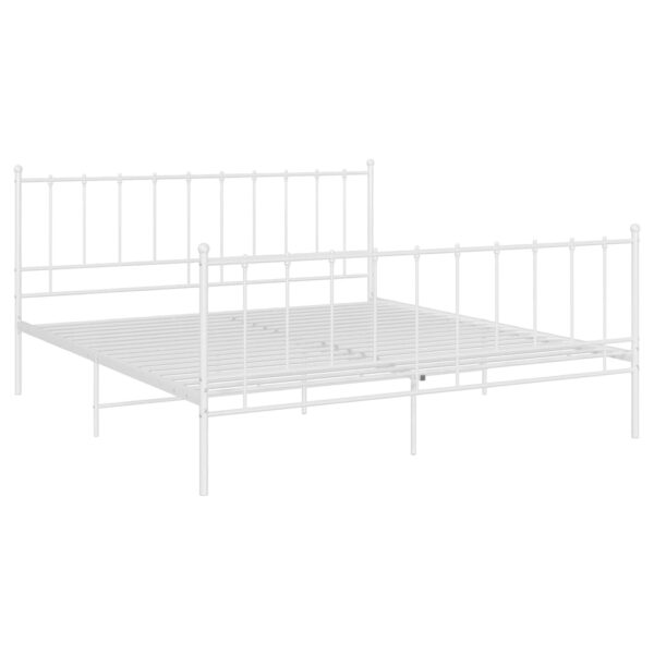 Estrutura de cama 140x200 cm metal branco - Image 2