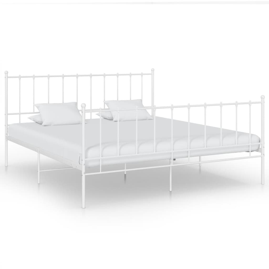 Estrutura de cama 180x200 cm metal branco