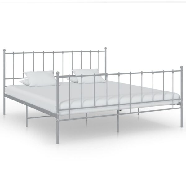 Estrutura de cama 180x200 cm metal cinzento