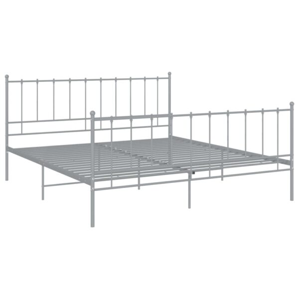 Estrutura de cama 180x200 cm metal cinzento - Image 2