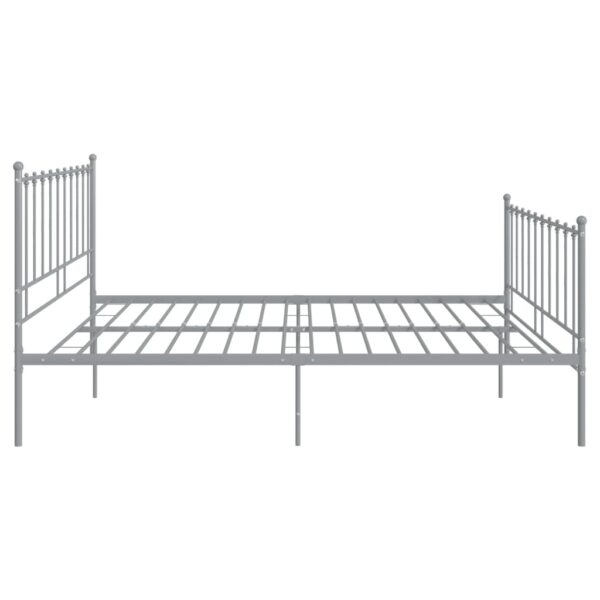 Estrutura de cama 180x200 cm metal cinzento - Image 3