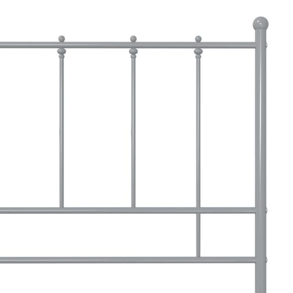 Estrutura de cama 180x200 cm metal cinzento - Image 5