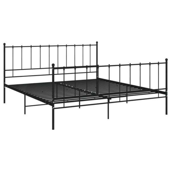 Estrutura de cama 200x200 cm metal preto - Image 2