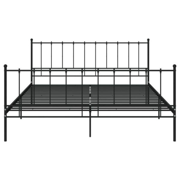 Estrutura de cama 200x200 cm metal preto - Image 4