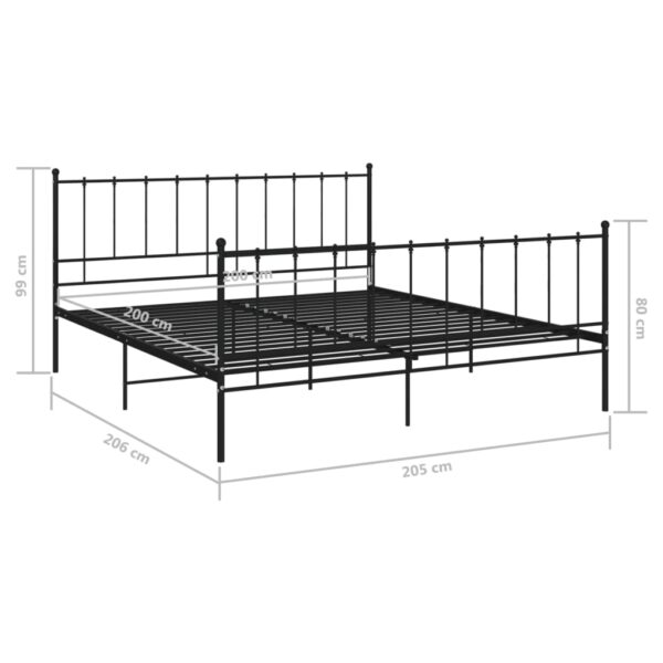 Estrutura de cama 200x200 cm metal preto - Image 6