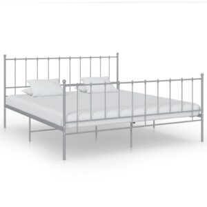 Estrutura de cama 200x200 cm metal cinzento