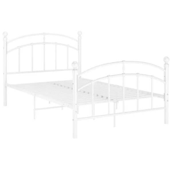 Estrutura de cama 120x200 cm metal branco - Image 2