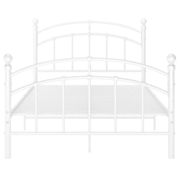 Estrutura de cama 120x200 cm metal branco - Image 3