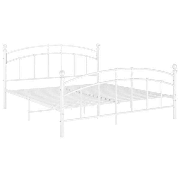 Estrutura de cama 140x200 cm metal branco - Image 2