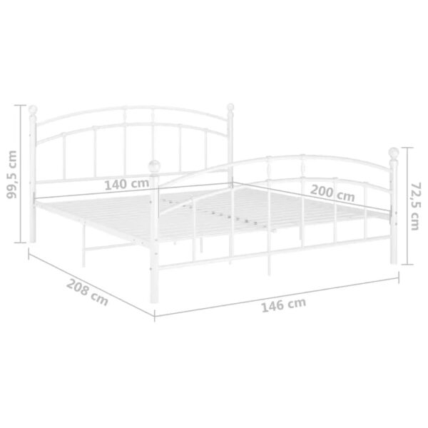 Estrutura de cama 140x200 cm metal branco - Image 7
