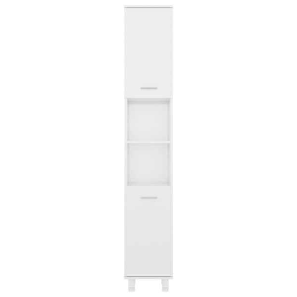 4 pcs conj. móveis casa de banho contraplacado branco brilhante - Image 11