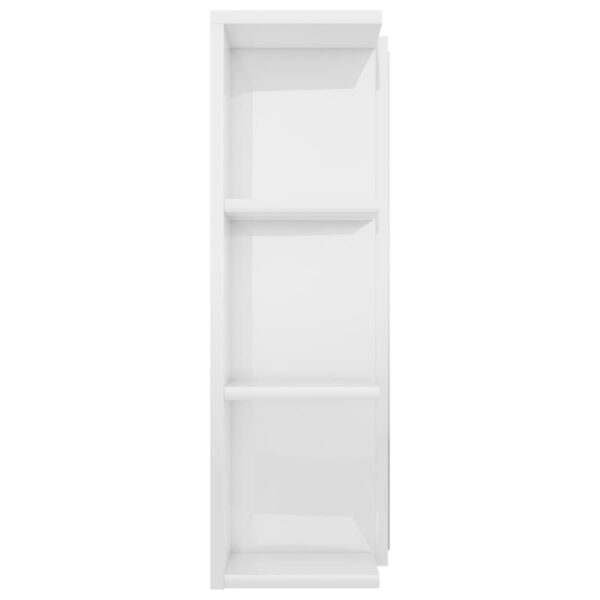 4 pcs conj. móveis casa de banho contraplacado branco brilhante - Image 5