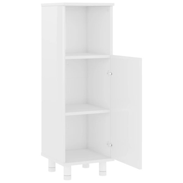 4 pcs conj. móveis casa de banho contraplacado branco brilhante - Image 7