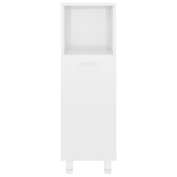 4 pcs conj. móveis casa de banho contraplacado branco brilhante - Image 8