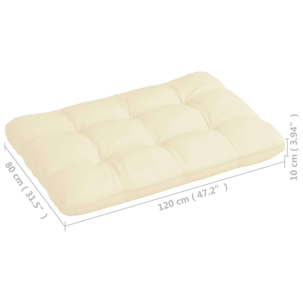 Almofadões para sofás de paletes 7 pcs cor creme - Image 7