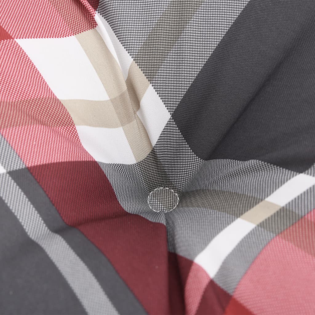 Almofadões para móveis de paletes 3 pcs tecido xadrez vermelho - Image 7