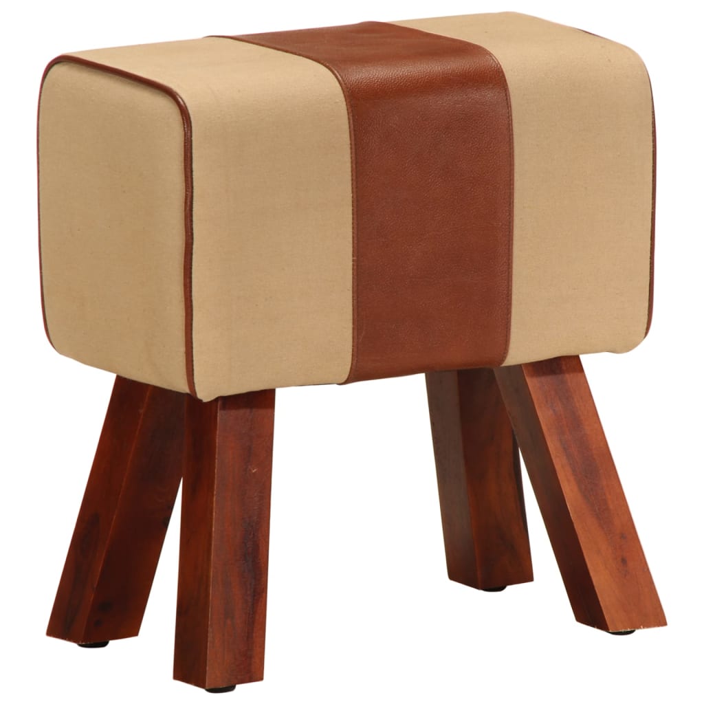 Boque de ginásio 38 cm couro genuíno castanho/mangueira maciça