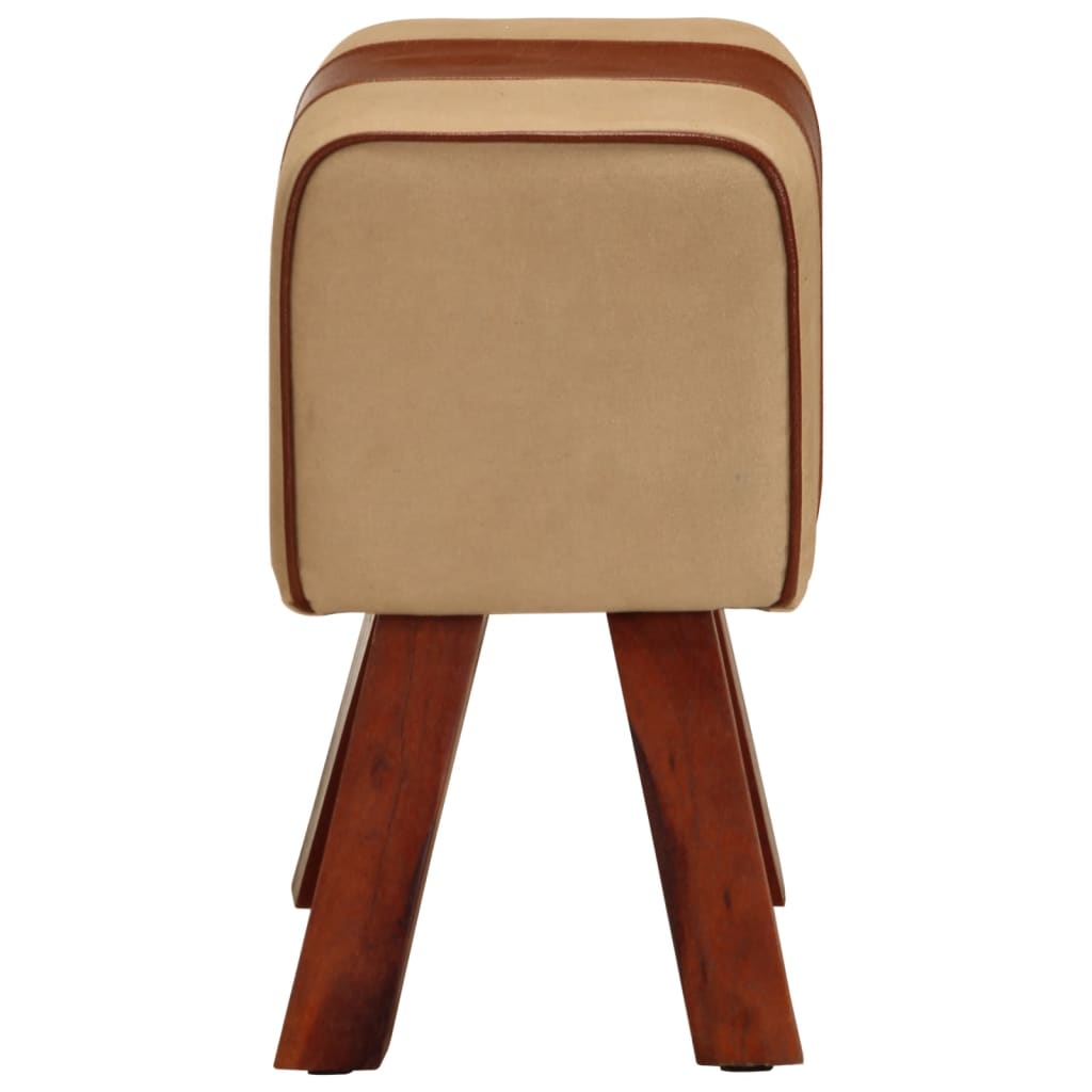 Boque de ginásio 38 cm couro genuíno castanho/mangueira maciça - Image 3