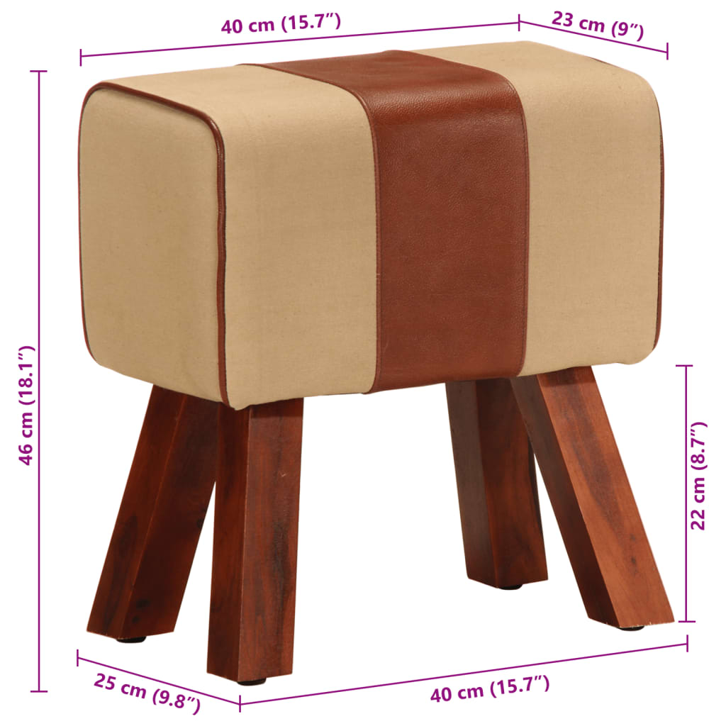 Boque de ginásio 38 cm couro genuíno castanho/mangueira maciça - Image 9