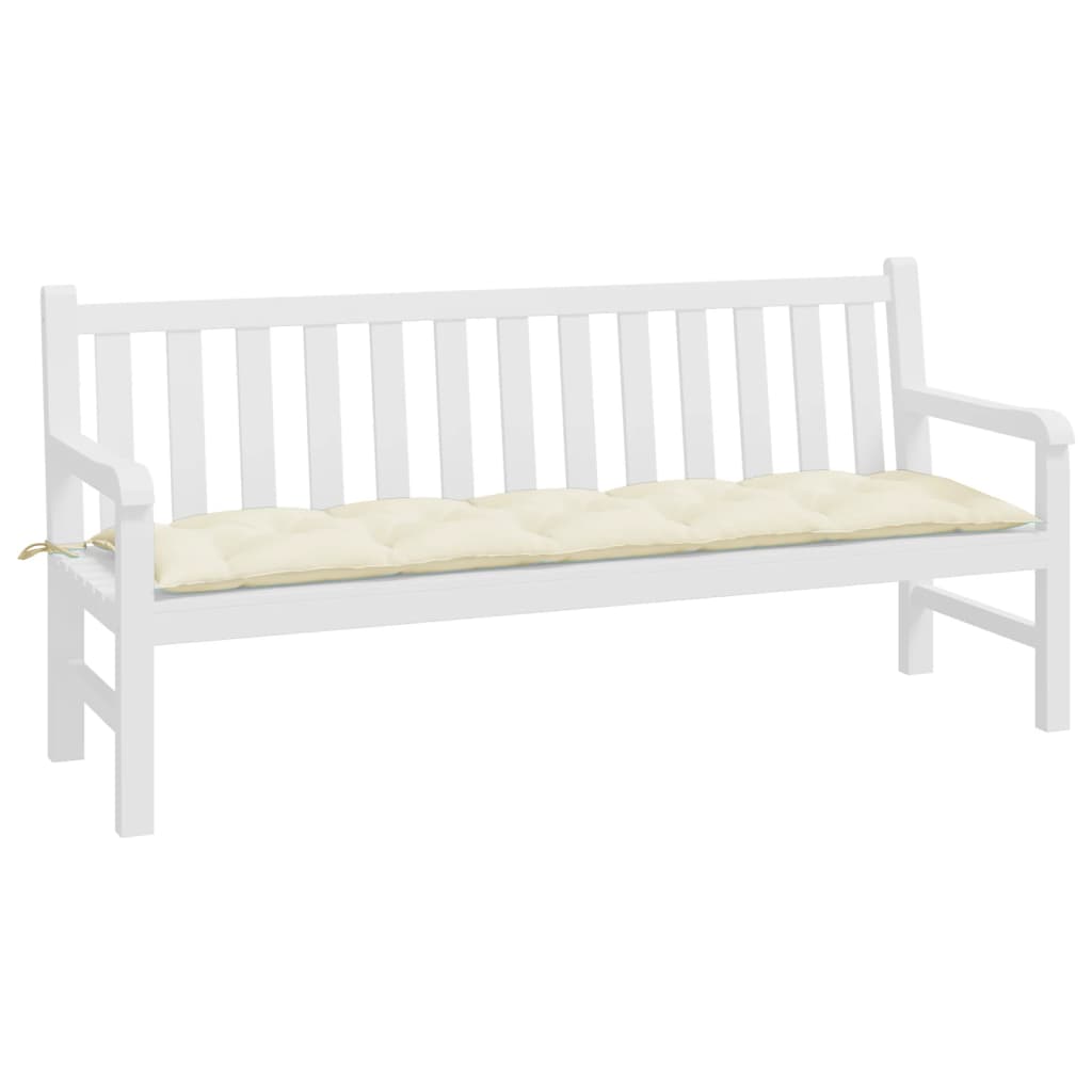 Almofadão p/ banco de jardim tecido oxford branco nata - Image 2