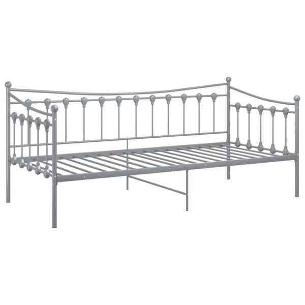 Sofá-cama 90x200 cm metal cinzento - Image 4