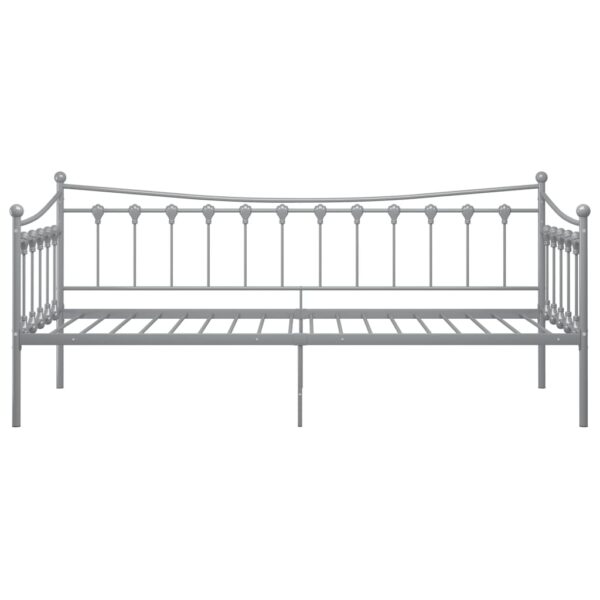 Sofá-cama 90x200 cm metal cinzento - Image 5