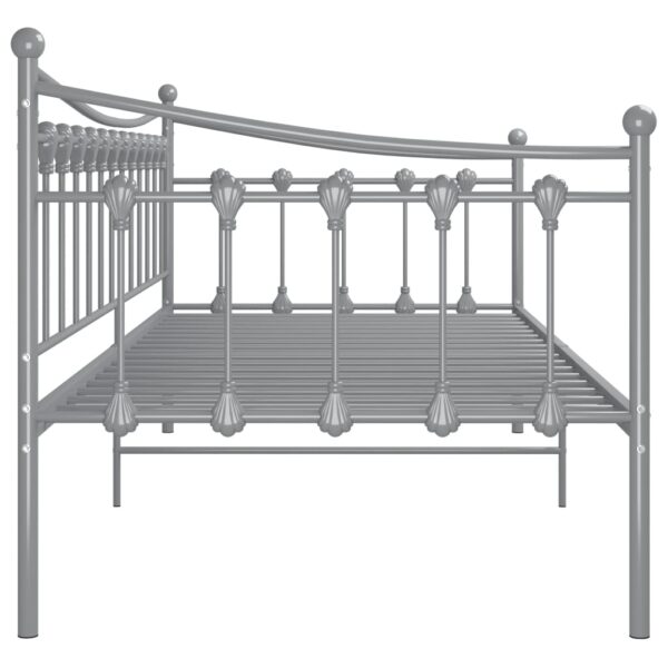 Sofá-cama 90x200 cm metal cinzento - Image 6