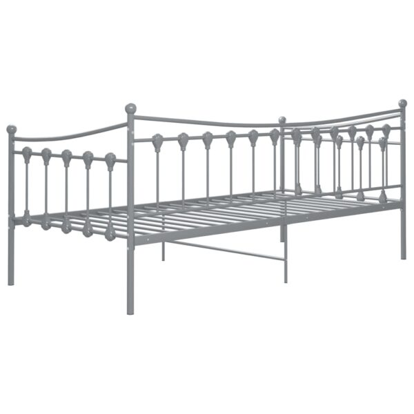 Sofá-cama 90x200 cm metal cinzento - Image 7
