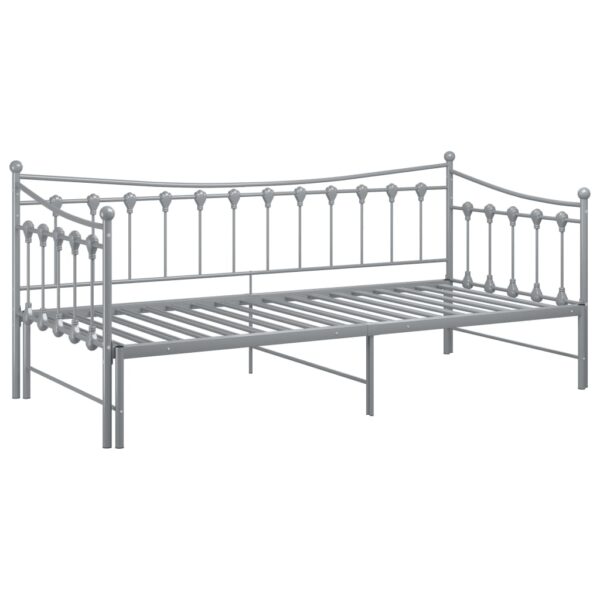 Estrutura sofá-cama de puxar 90x200 cm metal cinzento - Image 2
