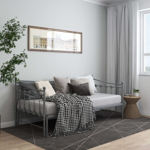 Estrutura sofá-cama de puxar 90x200 cm metal cinzento - Image 11