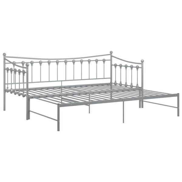 Estrutura sofá-cama de puxar 90x200 cm metal cinzento - Image 3