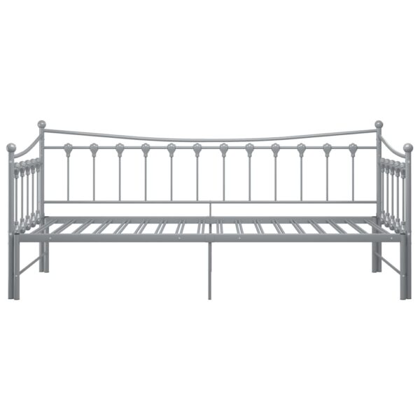 Estrutura sofá-cama de puxar 90x200 cm metal cinzento - Image 4