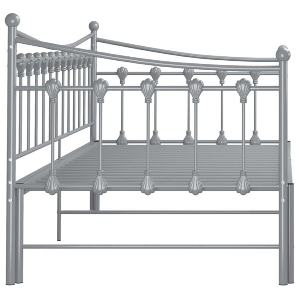 Estrutura sofá-cama de puxar 90x200 cm metal cinzento - Image 5