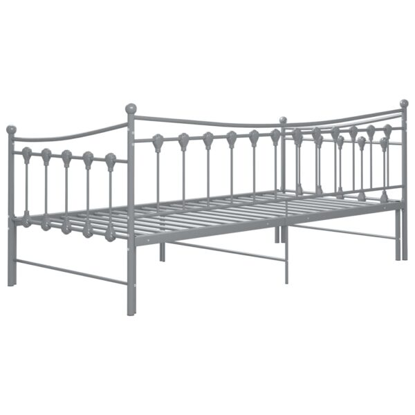 Estrutura sofá-cama de puxar 90x200 cm metal cinzento - Image 6