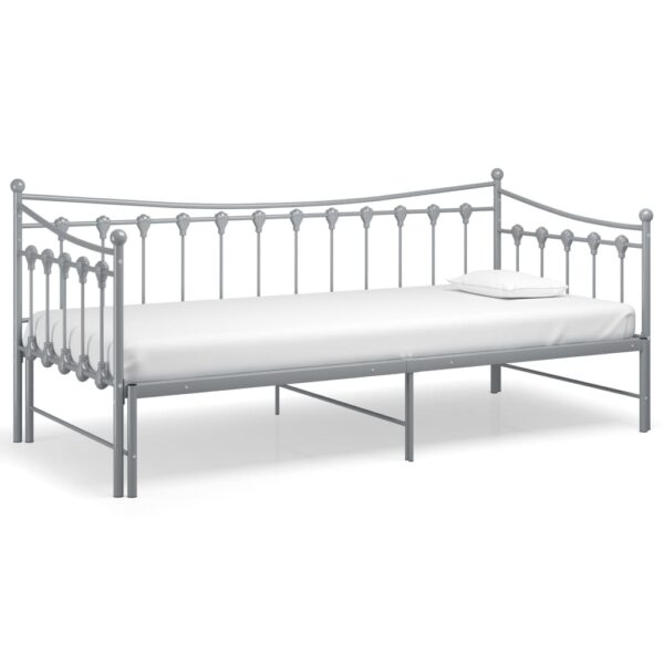 Estrutura sofá-cama de puxar 90x200 cm metal cinzento - Image 9