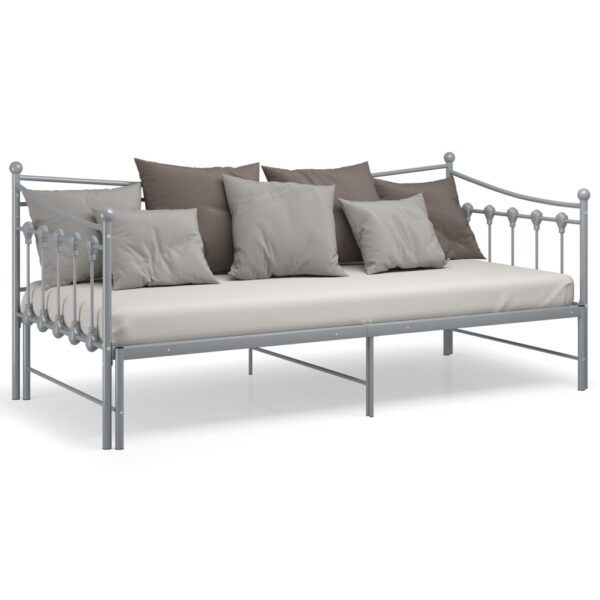 Estrutura sofá-cama de puxar 90x200 cm metal cinzento - Image 10