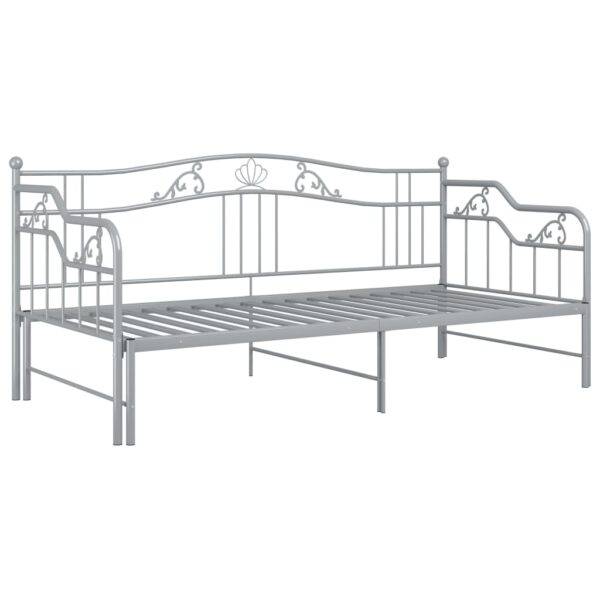 Estrutura sofá-cama de puxar 90x200 cm metal cinzento - Image 4