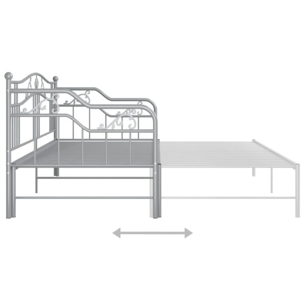 Estrutura sofá-cama de puxar 90x200 cm metal cinzento - Image 10