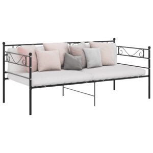 Sofá-cama 90x200 cm metal preto
