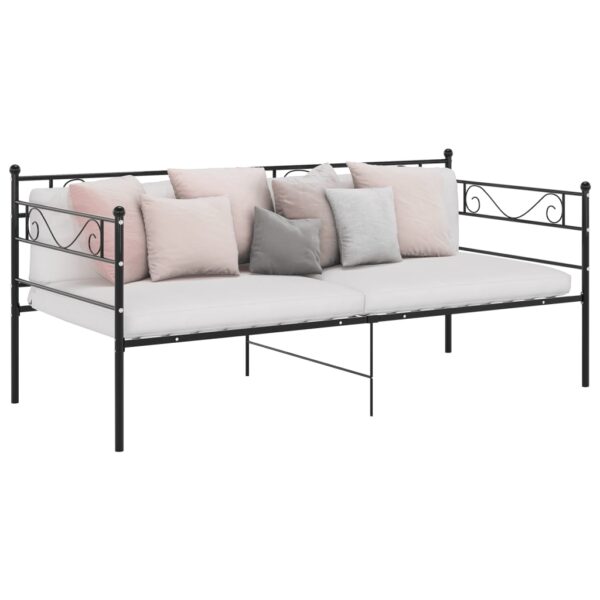 Sofá-cama 90x200 cm metal preto