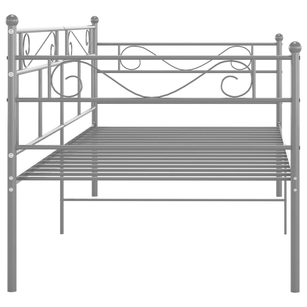 Sofá-cama 90x200 cm metal cinzento - Image 5