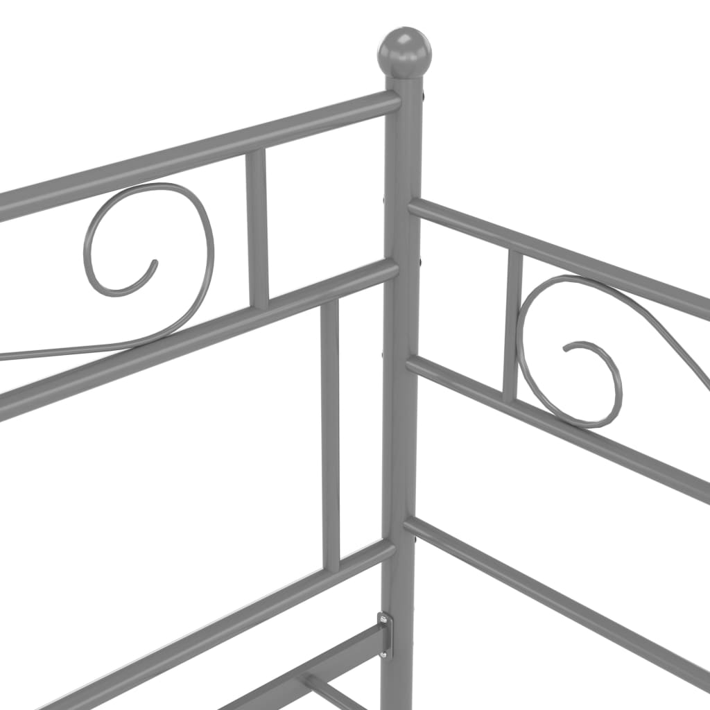 Sofá-cama 90x200 cm metal cinzento - Image 6