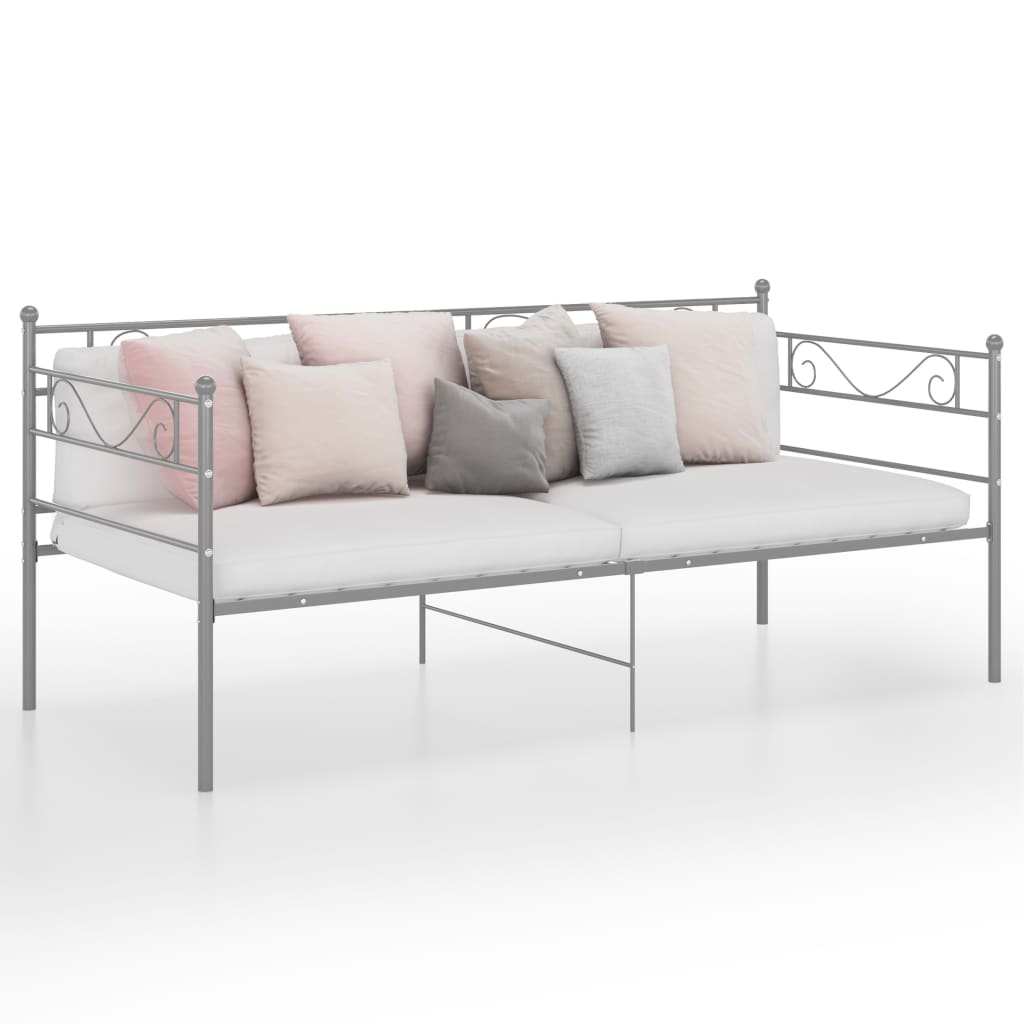 Sofá-cama 90x200 cm metal cinzento