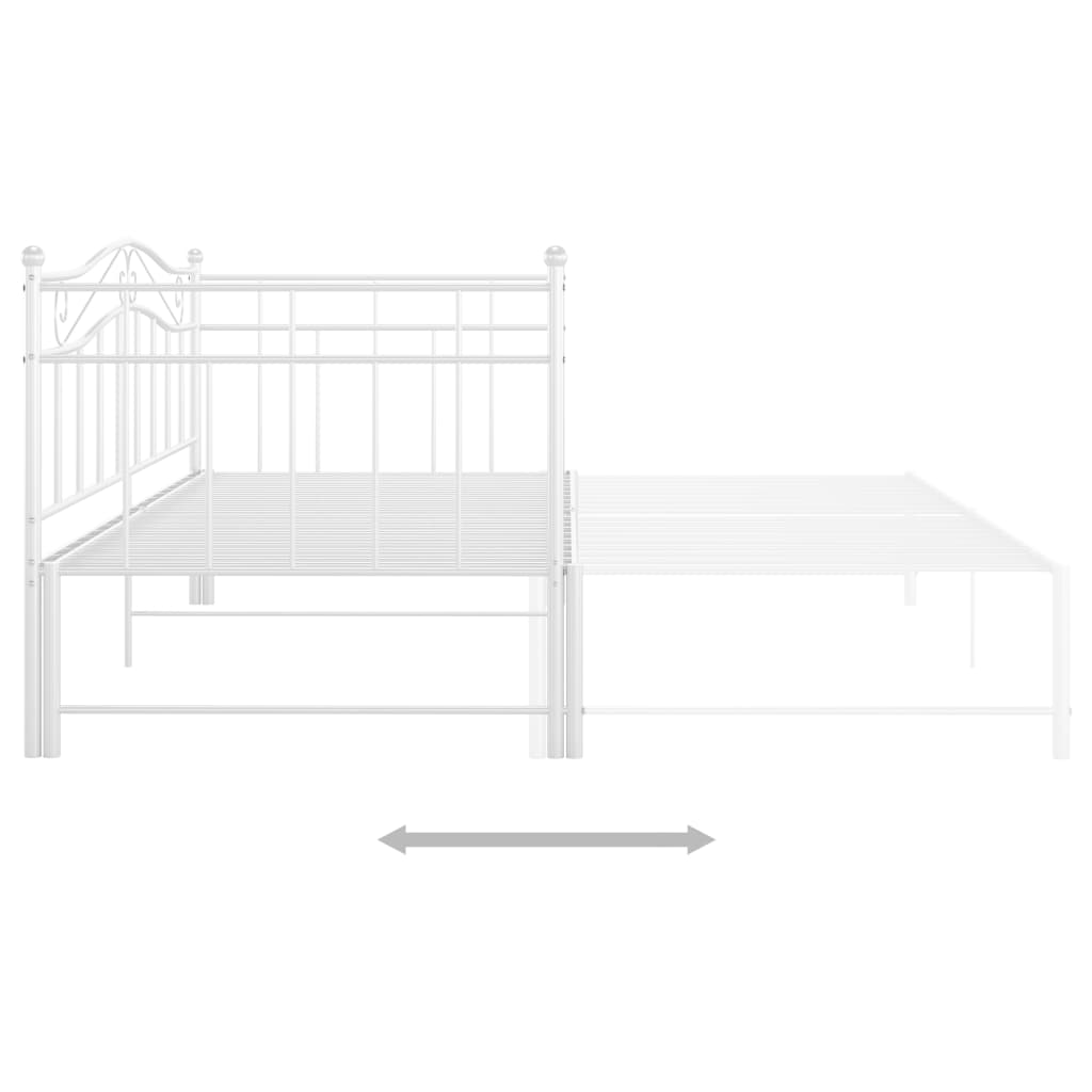 Estrutura sofá-cama de puxar 90x200 cm metal branco - Image 4
