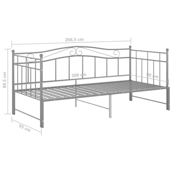 Estrutura sofá-cama de puxar 90x200 cm metal cinzento - Image 11