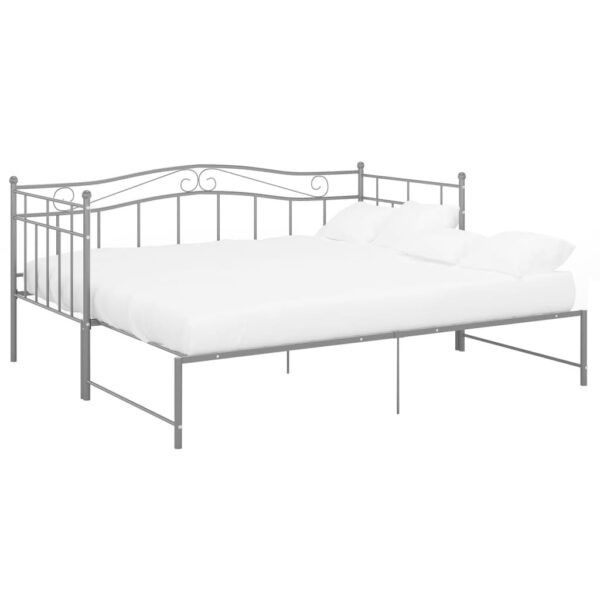 Estrutura sofá-cama de puxar 90x200 cm metal cinzento - Image 3
